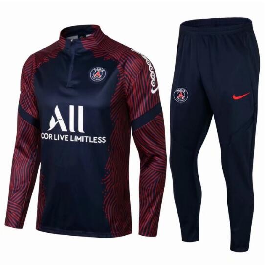 PSG Navy Red Training Kits Sweatshirt with Pants 2020/21